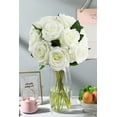 thumbnail image 5 of Morttic Artificial Flowers 12Pcs White Roses Fake Flowers Real Looking Silk Fake Roses with Stem in Bulk for Home Valentine's Day Decorations, White, 5 of 6