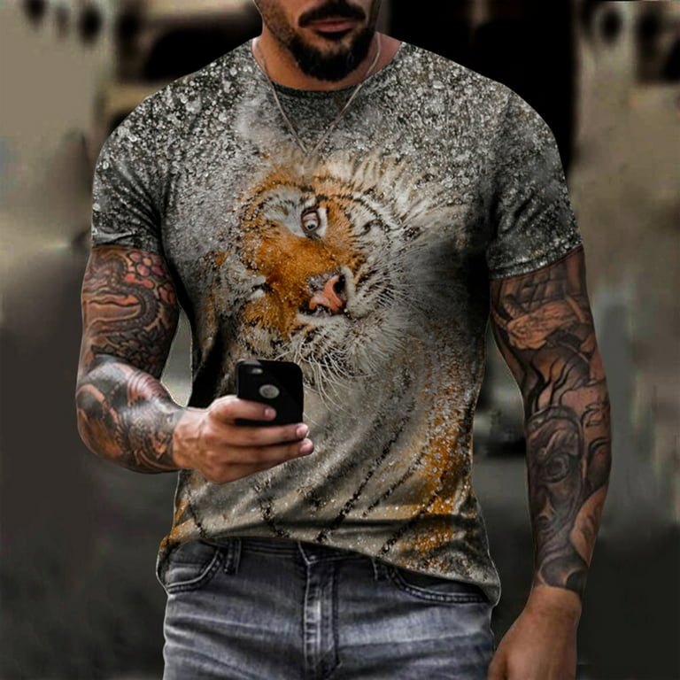 Babysbule Mens Shirts Clearance Men's Unisex Daily T Shirt 3D Print Graphic  Prints Animal Print Short Sleeve Tops Casual Blouse 