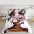 thumbnail image 2 of Homewish Black Girl 2pcs Bedding Comforter Set,Flying Butterfly Twin Comforter Sets,Chic Flower Rose Breathable Bedding Set,Ultra Soft Home Decor,Reversible, 2 of 8