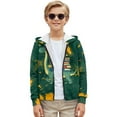 thumbnail image 3 of Chririnla Books Dinosaur Youth Zip Up Sweatshirt Long Sleeve with Pockets Lightweight Athletic Sportswear for School Gym Size 10-12, 3 of 7