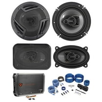 (2) Rockville RV6.3A 6.5" Speakers (2) 4x6" Speakers 4-Channel Amplifier Amp Kit