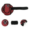 thumbnail image 3 of Unique Bargains 1 Pc Double Pocket Phone Holder Arm Bands for Hiking Gym Red Neoprene, 3 of 4