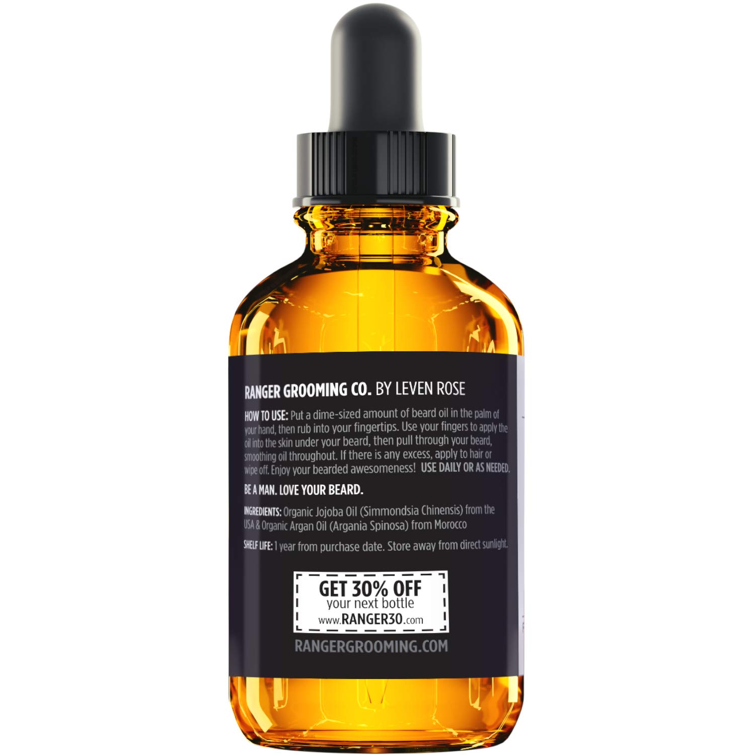 Leven Rose Beard oil, Fragrance Free, 100% Pure, organic ingredients, 1 fl oz - image 4 of 7