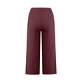 thumbnail image 6 of Olyvenn Capri Pants for Women,Dressy Casual Linen Pants Women Wide Leg Loose Fit Summer Cropped Pants with Pockets Wine XXL, 6 of 7