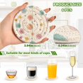 thumbnail image 7 of 6 Pcs Drink Coasters with Holder 3.94in Woven Coasters for Drinks Small Watercolor Splashes and Dots Coaster Set for Protection Table, 7 of 7