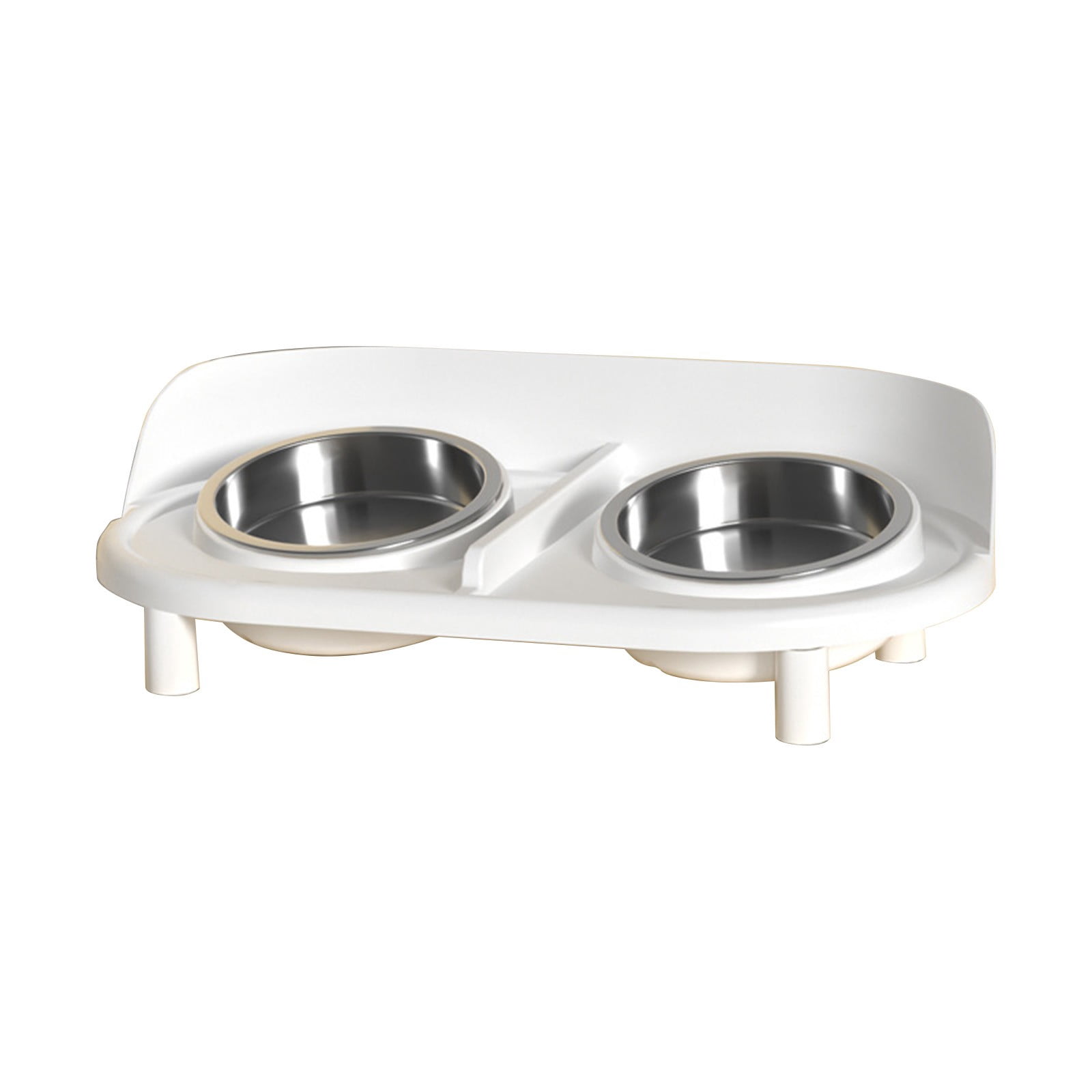 Stainless Steel Double Cat Dog Bowl Set Non Slip Elevated Pet Food Water Bowl Anti Spill Feeding Station Durable Easy Clean Pet Dish Slow Feeding Bowl for Cats Dogs Pets