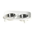 thumbnail image 2 of Fufafayo under $5 Stainless Steel Pet Bowl Set, Double Bowl Cat Food and Water Dish, Non-Slip Elevated Feeder for Cats Dogs, Pet Feeding Bowl with Neck Support, 2 of 9