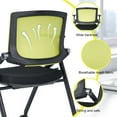 thumbnail image 4 of Upgraded Folding Office Chair Stackable Conference Room Chairs with Wheels and Padded Mesh Back Ergonomic for Reception Meeting, 2 Pack Green, 4 of 9