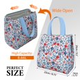 thumbnail image 3 of Pioneer Flower Floral Print Pattern Insulated Lunch Bag for Women & Adults,Large Portable Soft Cooler Lunch Bag,Thermal Food Storage Tote with Pearl Cotton,8.66L,8.75x5.75x9.5 Inch, 3 of 6