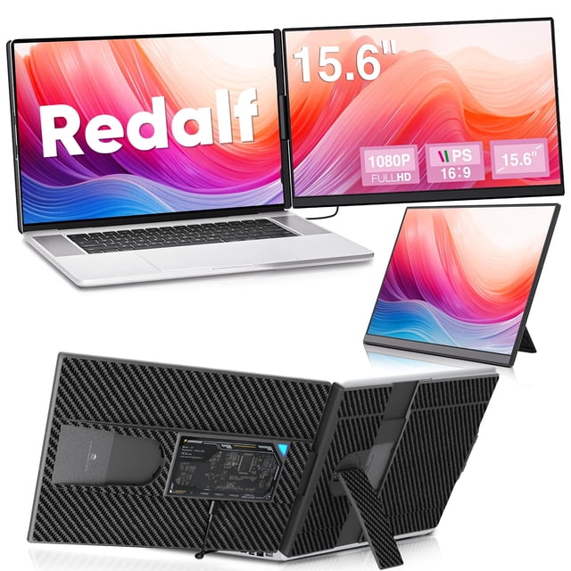 Extensor de pantalla para portátil Redalf 15.6 FHD 1080P IPS con rotación de 180°