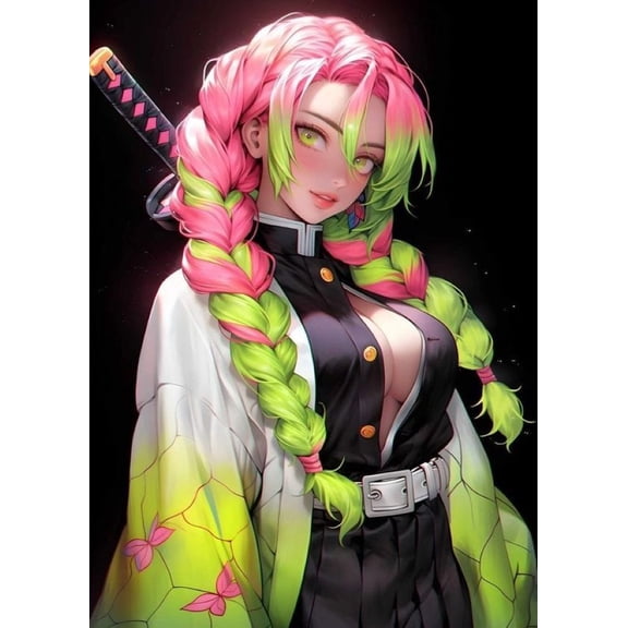 Kanroji Mitsuri Diamond Painting Kits for Adults DIY Demon Slayer Diamond Art 5D Paint with Diamonds Full Drill Gem Art Cross Stitch Arts Embroidery, Home Wall Decoration 12" X 16"