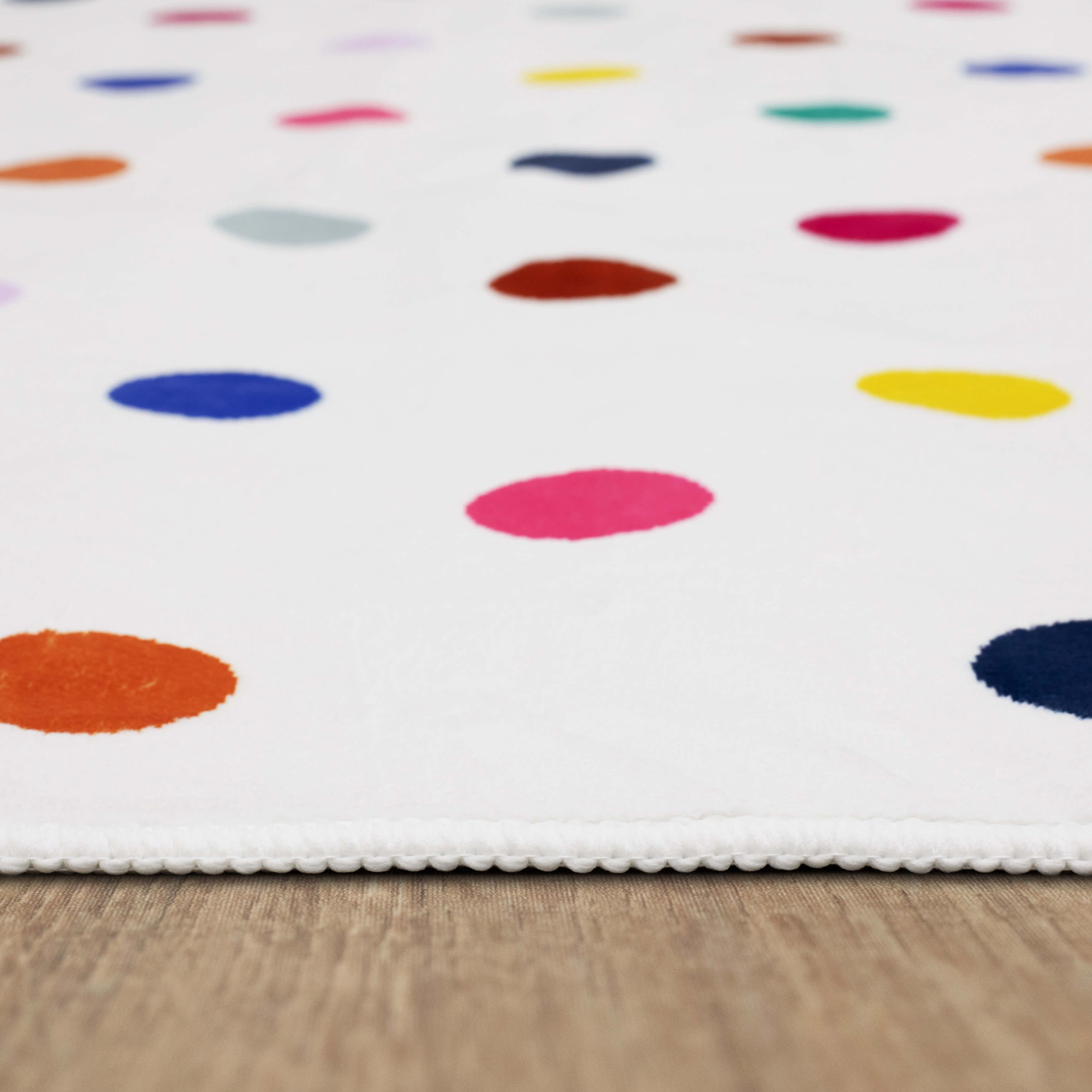 Mohawk Home Kids Collection Polka Dots Low Pile Stain/Fade Resistant Printed Washable Area Rug, Multicolor, 5' x 7'