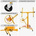 thumbnail image 5 of 11' Drywall Lift Hoist with Rolling Caster Wheels - Lockable Tool Jack for Effortless Drywall Installation (Yellow), 5 of 13