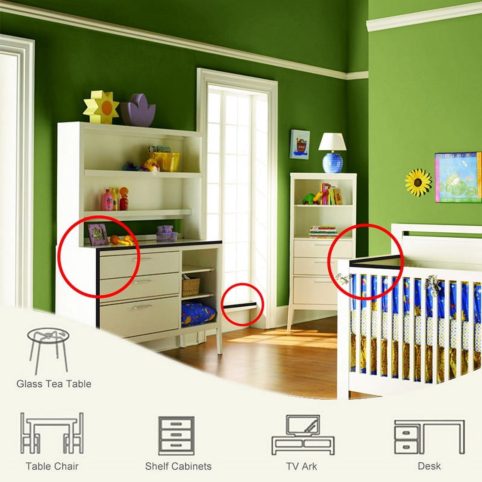 Corner and Edge Guards - 14ft (4.3m) [13ftEdge Cushion + 8 Corner Cushion] Premium Child Protector, Child Safety, Home Safety 1st Mamami