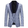 thumbnail image 2 of AZoiNM Men's Slim Fit Floral Suit Set Three Piece Wedding 2 Button Notch Lapel Blazer Vest Pants, 2 of 8