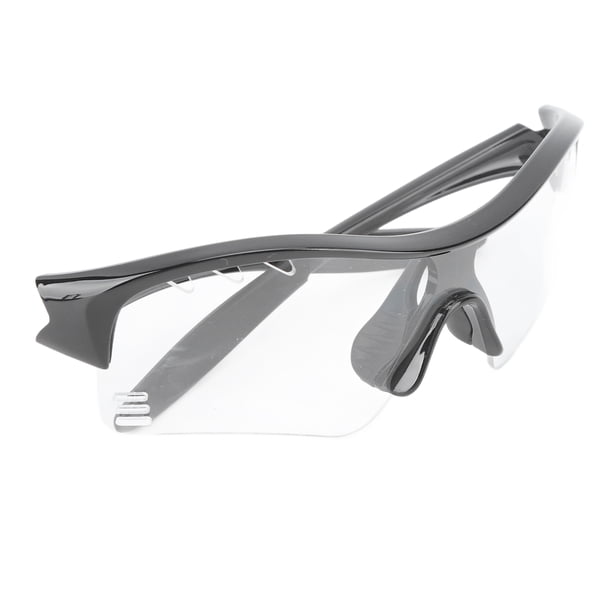 Gafas de sol al aire libre a prueba de viento protección UV TR ergonómicas gafas de sol para montar para senderismo niños marco negro lente transparente