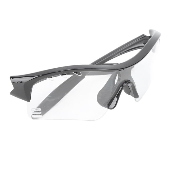 Gafas de sol al aire libre a prueba de viento protección UV TR ergonómicas gafas de sol para montar para senderismo niños marco negro lente transparente