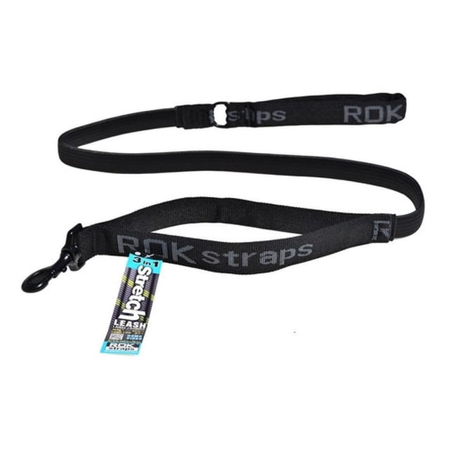 Correa Elastica Perro Rok Straps Delgada Negra Lisa