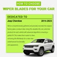 thumbnail image 4 of FARRLADI Silicone Windshield Wipers Replacement for Jeep Cherokee 2014-2023,Original Equipment Automotive Replacement Wiper Blades - 26"+18"+14"(3 Pack), 4 of 9