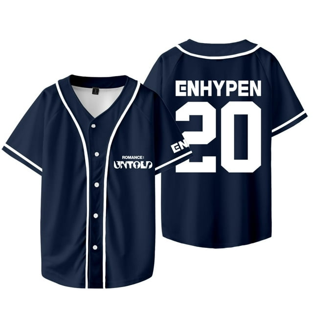 T-Shirt de Baseball K-pop ENHYPEN Walk The Line World Tour Merch Jersey Unisexe à Manches Courtes