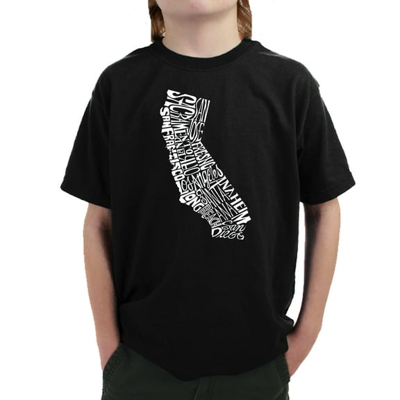 LA Pop Art Boy's Word Art T-shirt - California State