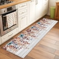 thumbnail image 3 of Orange Brown Eucalyptus Leaves Runner Rug 2x6 FT,Non Slip Hallway Rugs,Botanical Farm Rustic Wood Washable Soft Floor Carpet Throw Runner Carpet Long Rugs for Entryway Kitchen Bedside Sliding Door, 3 of 8