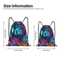 thumbnail image 2 of Honeii Colorful Tropical Leaves Print Drawstring Backpack,Drawstring Bags String Backpack Gym Cinch Sack Backpack Sport Bag Draw-Small, 2 of 6