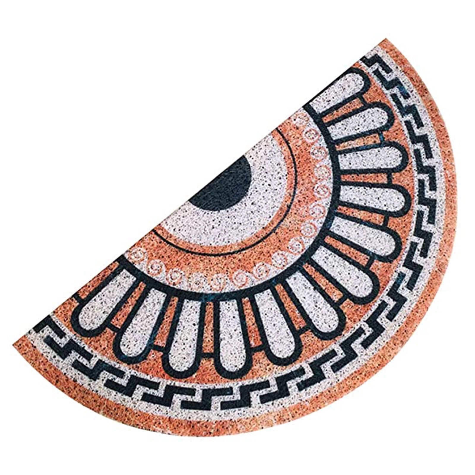 Doormats Entrance Door Rug Modern Cuttable Silk Circle Geometric  Abstraction Carpet PVC Material Water Absorbing Floor Mat