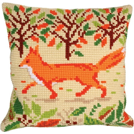 Collection D'Art Stamped Needlepoint Cushion Kit, 40cm x 40cm, Red Fox