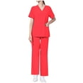 thumbnail image 2 of Hanen Basic Scrub Set for Women - Slim V-Neck Scrub Top & Multi Pocket Skinny Cargo Scrub Pants, 2 of 7