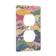 thumbnail image 2 of Yayeee Duplex Wall Plate 1-Gang 4.5"x2.7" Home Receptacle Light Switch Decorative Outlet Cover, Green Floral Wave, 2 of 7