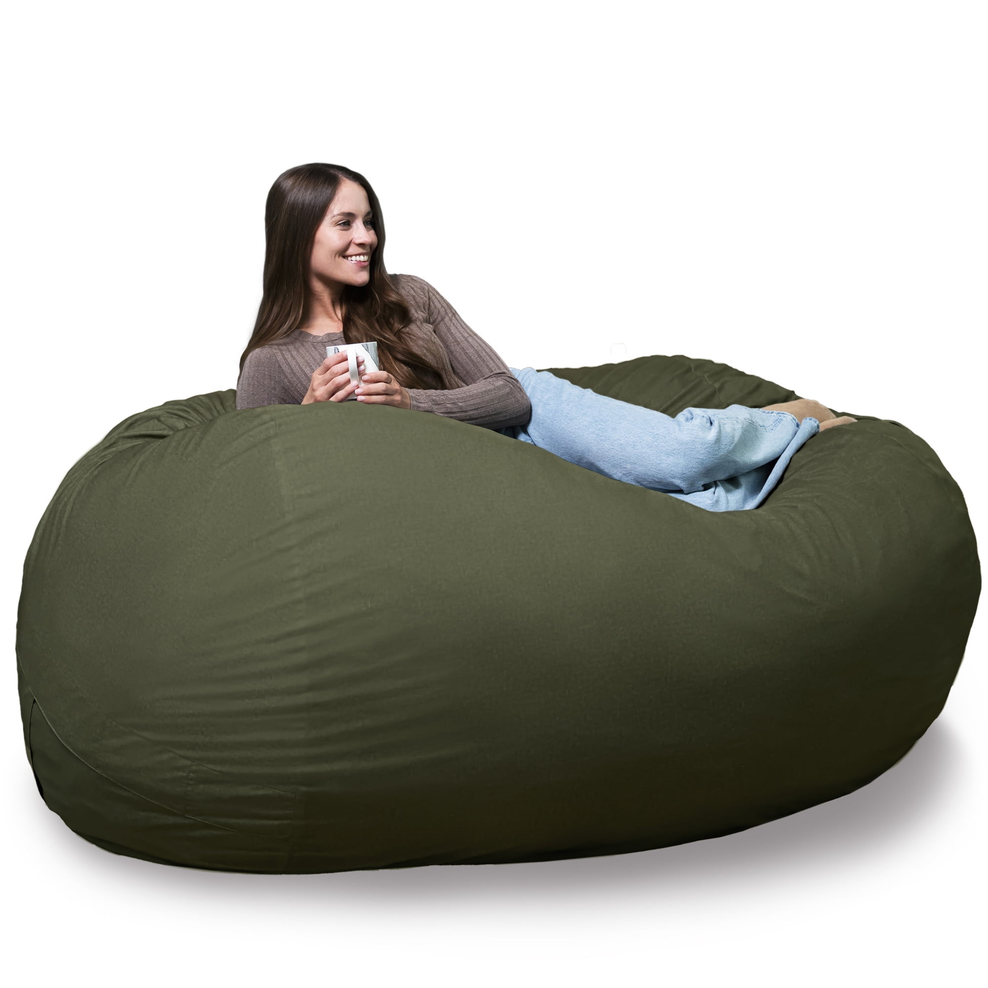 Big Joe Fuf 7Ft Giant Foam Bean Bag Chair, Oversized Couch with