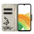 thumbnail image 5 of Allytech Galaxy A34 5G Wallet Case,  PU Leather Butterfly Embossed Flip Folio Stand Protective Shockproof Cards Holder Hand Wrist Bumper Phone Case Cover for Samsung Galaxy A34 5G - Gray, 5 of 7