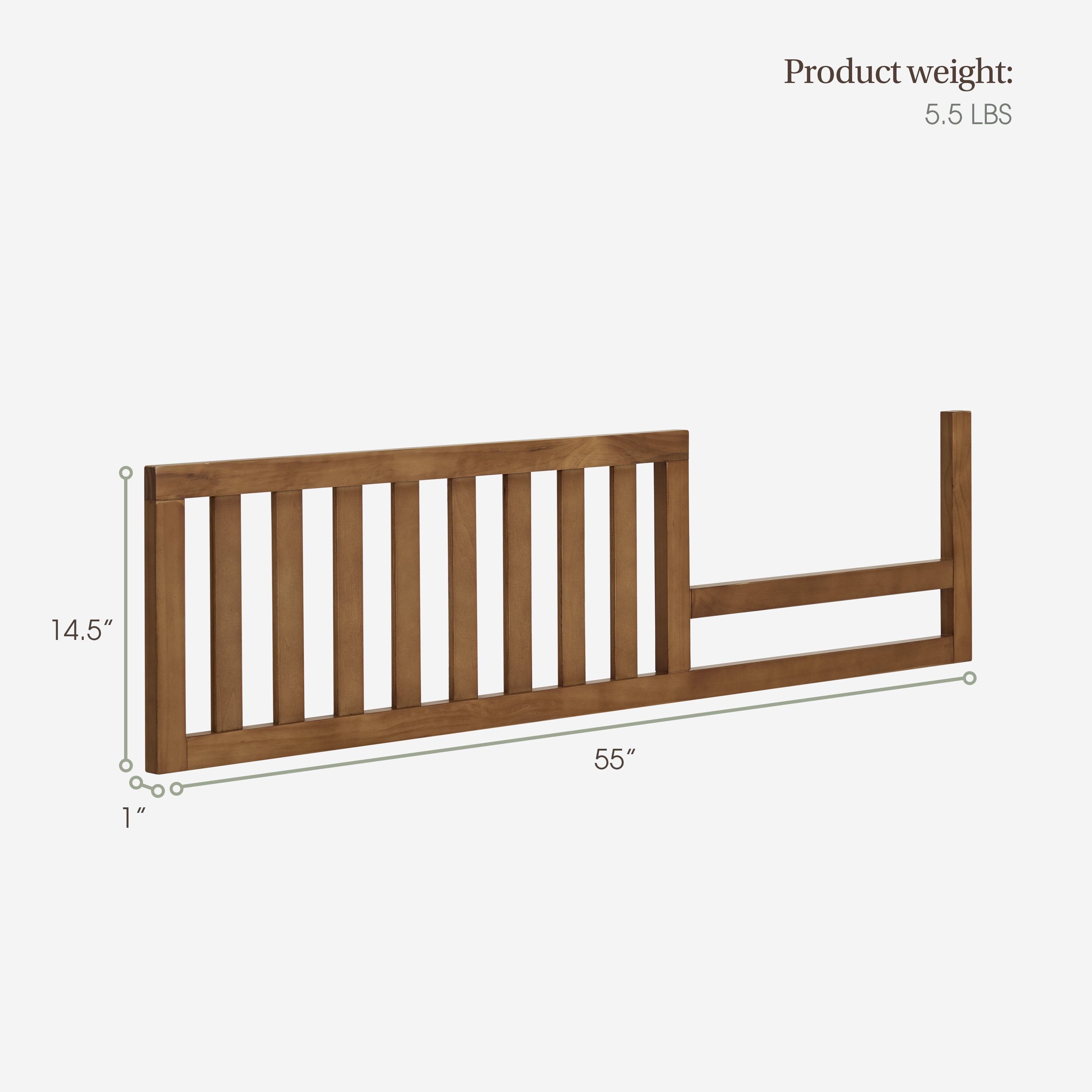 Evolur Convertible Crib Toddler Guard Rail I Full Assembly I Lasting Quality, Sedona