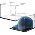 thumbnail image 1 of GHSDFBB Clear Baseball Hat Display Case Crystal Acrylic Helmet Display Box with Stainless Steel Risers Baseball Holder Stand Memorabilia Helmet Display Case for Baseball(9.6x9.3x7.3 Inch), 1 of 7