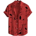 thumbnail image 6 of 80s 90s Outfit Hawaiian Shirt for Men Short Sleeve Button Down Shirts Printed Funny Party Outfit Sizes S-2XL Red, 6 of 6