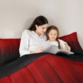 thumbnail image 5 of jejeloiu Minimalism Geometric Strips Twin Comforter Sets,Red Black Bedding Set For Adults Reversible 2pcs, 5 of 8