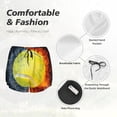 thumbnail image 4 of Yiaed Tennis Ball In Fire And Water Print Women's Running Shorts with Liner 3 Zipper Pockets Elastic Workout Athletic Gym Yoga Shorts-Small, 4 of 7