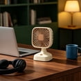 thumbnail image 6 of AuroraX Beige Desk Fans Personal Cooling USB Charging Mini Cooler Adjustable Speeds Strong Airflow Lightweight Quiet Office Table Fan, 6 of 6