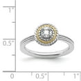 thumbnail image 5 of 925 Sterling Silver & Real 14kt Stackable Expressions White Topaz Ring Size: 9; for Adults and Teens; for Women and Men, 5 of 5
