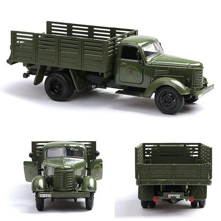 BEAD BEE Simulation Mini Vehicle Pull Back Cars 1/36 Military Truck with Big Tire