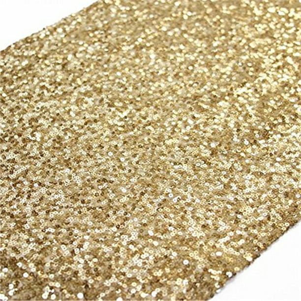 YZEO Gold 12x132-Inch Sparkly Sequin table runner for Wedding