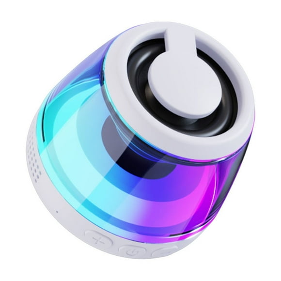 fastboy ABS Mini Speaker With Magnetic Suction Phone Holder RGB Ambient Light MAX 32GB Pocket Speaker Indoor White