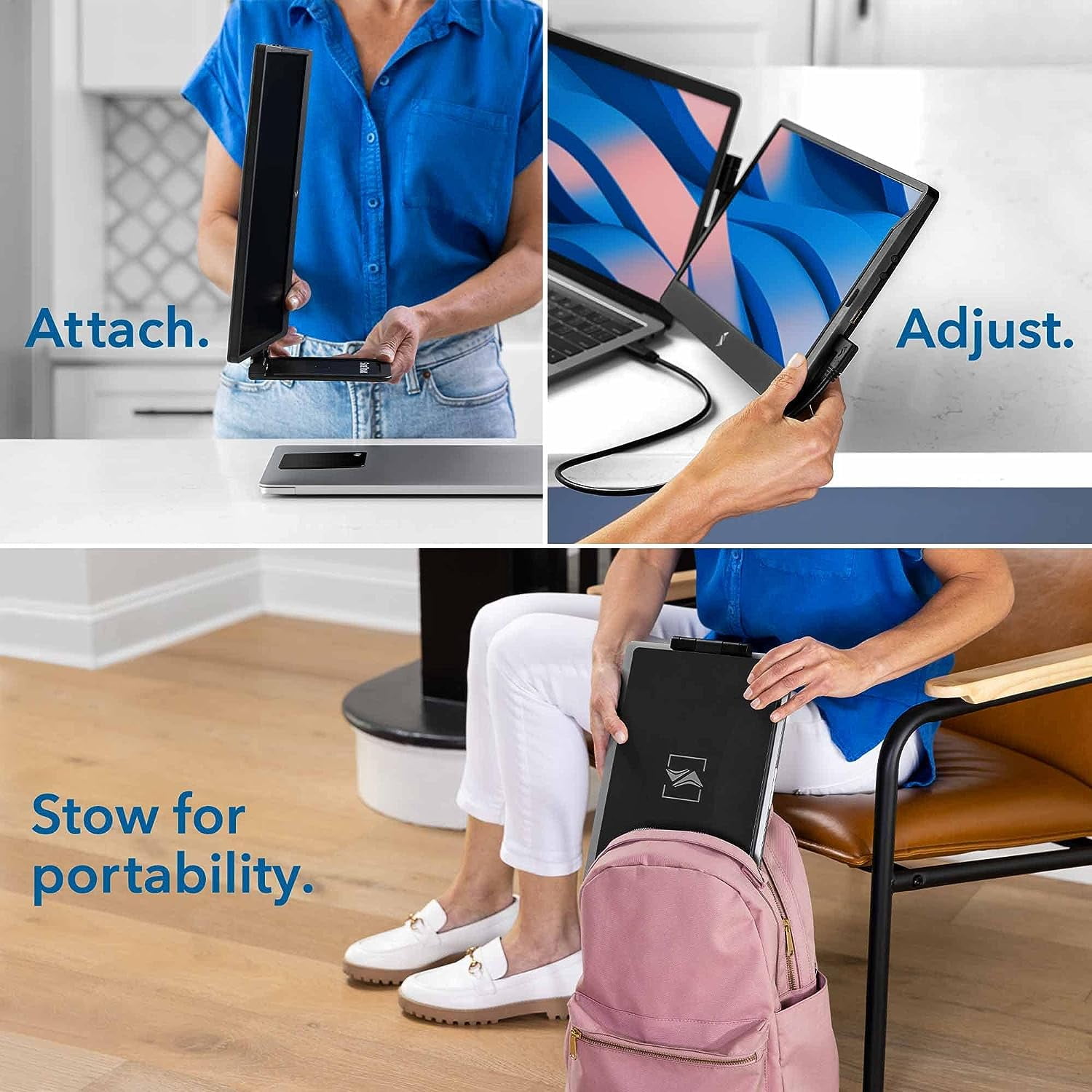New SideTrak Swivel Attachable Portable Monitor for Laptop 12.5" FHD IPS Rotating Dual Laptop Screen | Mac, PC, Chrome OS Compatible | All Laptop Sizes | Powered by DisplayPort USB-C or Mini HDMI