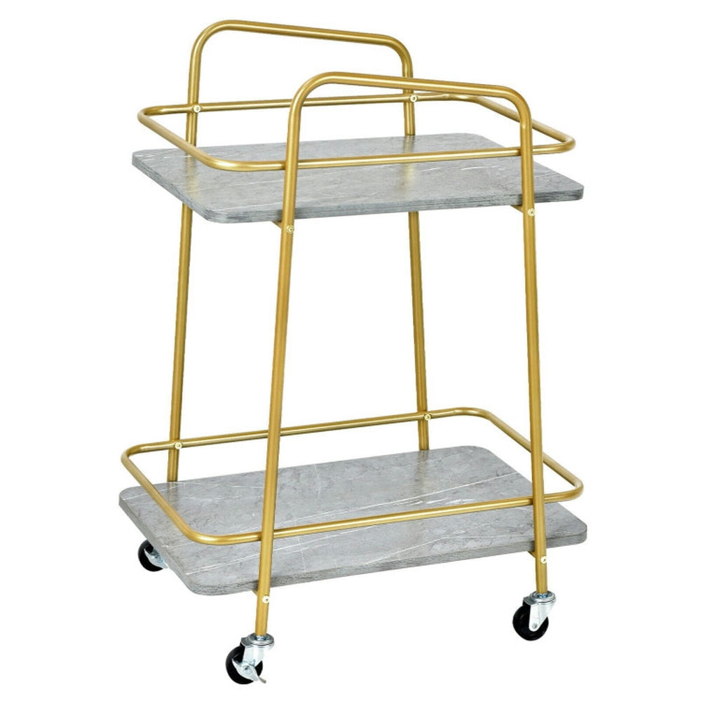 Finihen Rolling Cart, Kitchen Island Cart, 2-tier Kitchen Rolling Cart with Steel Frame and Lockable Casters, for Kitchen, Dining Room, Gray Finihen Rolling Cart, Kitchen Island Cart, 2-tier Kitchen Rolling Cart with Steel Frame and Lockable Casters, for Kitchen, Dining Room, Gray