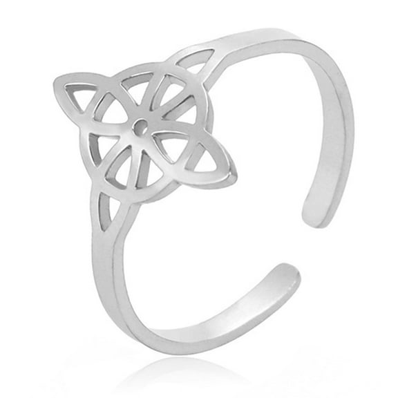 Witches Knot Rings Stainless Steel Witchcraft Knot Rings Gift for Women Geometric Celtic Knot Pendant Vintage Jewelry