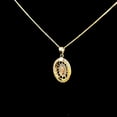 thumbnail image 3 of 10K Solid Real Yellow Gold Cz Mother Mary Pendant Charm with Box Chain, 3 of 3