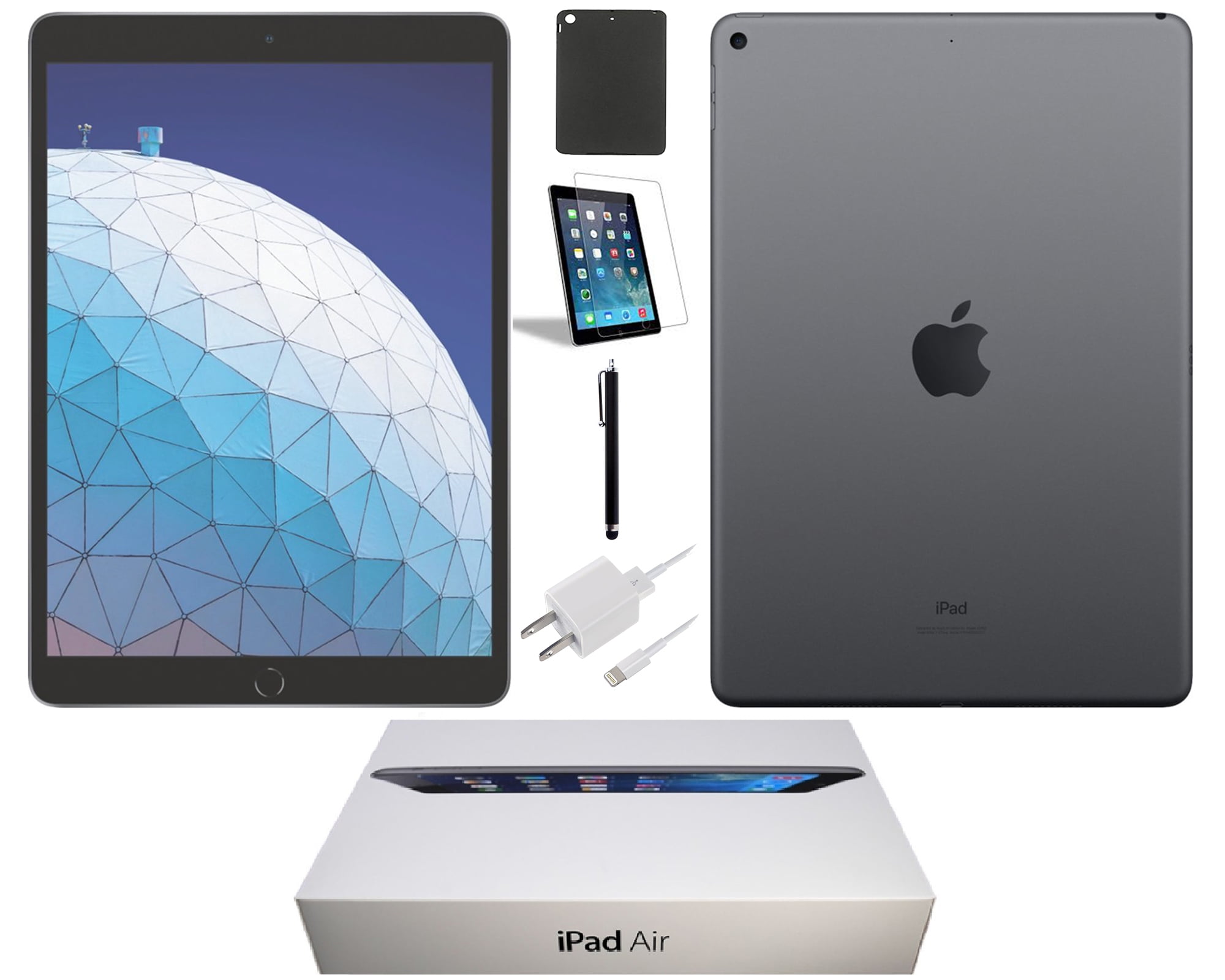 Certified Refurbished Apple 9.7-inch iPad Air 2, Wi-Fi Only, 64GB, Plus  Bundle: Case, Tempered Glass, Bluetooth Headset, Stylus Pen, Rapid Charger  -