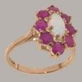 thumbnail image 2 of LBG British Made 14k Rose Gold Natural Opal & Ruby Womens Statement Ring - 33 size options - Size 11.5, 2 of 6