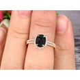 thumbnail image 5 of Oval Cut 2.50 Carat Black Diamond Moissanite Bridal Ring Set Engagement Ring On 10k Rose Gold Stacking Matching Diamond Wedding Band, 5 of 5